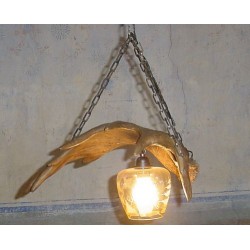 Vintage - Lampadario - Originale geweih decken lampen